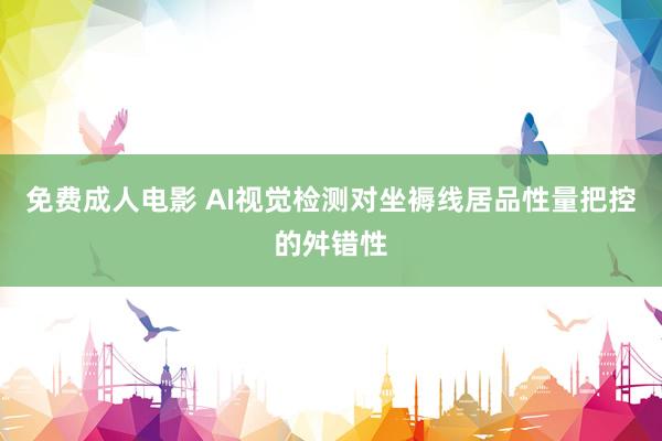 免费成人电影 AI视觉检测对坐褥线居品性量把控的舛错性