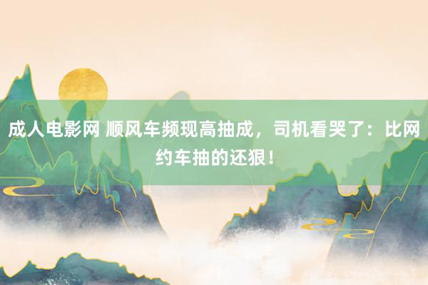 成人电影网 顺风车频现高抽成，司机看哭了：比网约车抽的还狠！