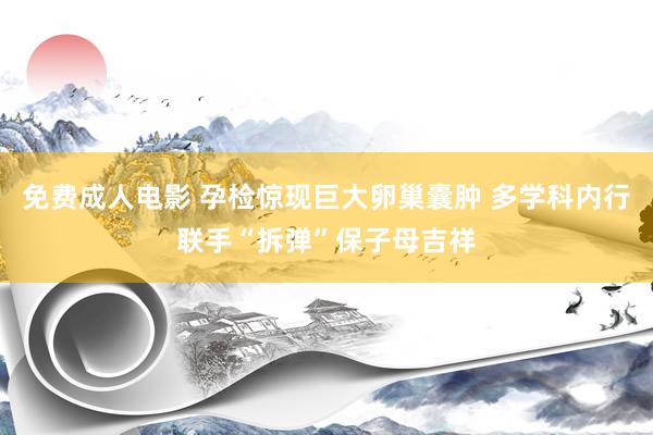 免费成人电影 孕检惊现巨大卵巢囊肿 多学科内行联手“拆弹”保子母吉祥