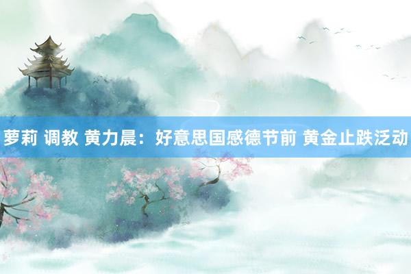 萝莉 调教 黄力晨：好意思国感德节前 黄金止跌泛动