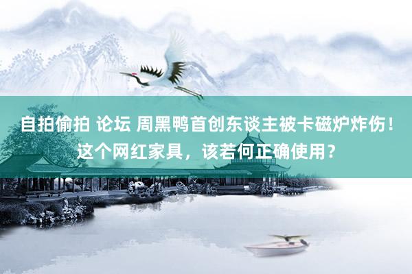 自拍偷拍 论坛 周黑鸭首创东谈主被卡磁炉炸伤！这个网红家具，该若何正确使用？