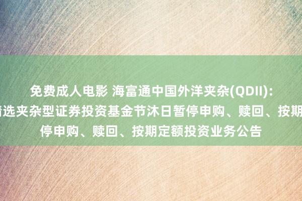 免费成人电影 海富通中国外洋夹杂(QDII): 海富通中国外洋精选夹杂型证券投资基金节沐日暂停申购、赎回、按期定额投资业务公告
