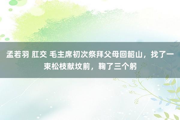 孟若羽 肛交 毛主席初次祭拜父母回韶山，找了一束松枝献坟前，鞠了三个躬