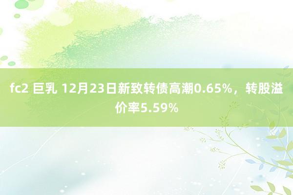 fc2 巨乳 12月23日新致转债高潮0.65%，转股溢价率5.59%