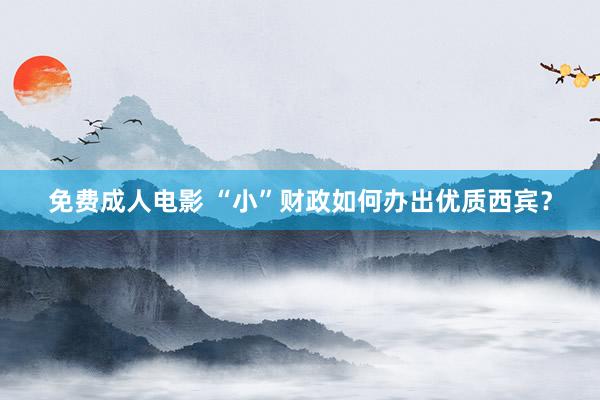 免费成人电影 “小”财政如何办出优质西宾？