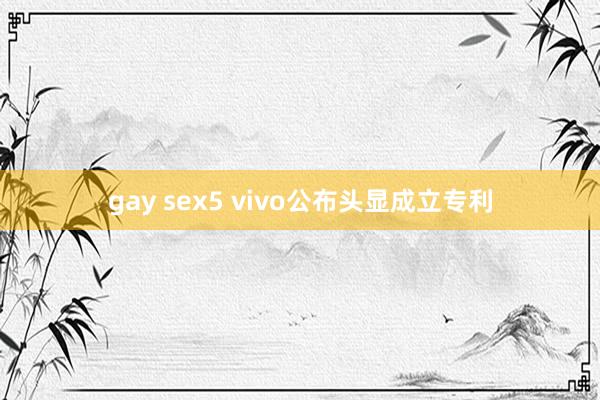 gay sex5 vivo公布头显成立专利