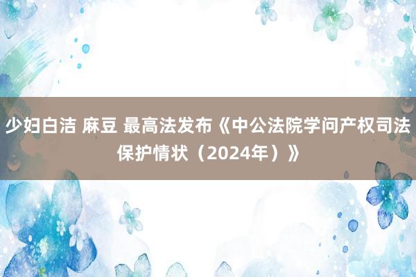 少妇白洁 麻豆 最高法发布《中公法院学问产权司法保护情状（2024年）》